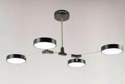 Люстра потолочная светодиодная NewRgy 18046STD/4 BK+AB, 32 Вт, бронзовая и чёрная