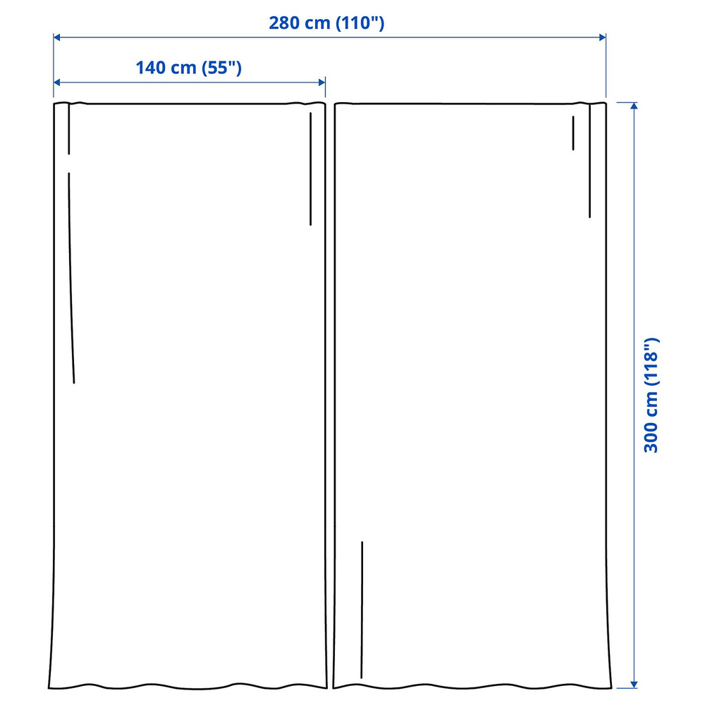 IKEA LENDA  (ИКЕА ЛЕНДА)  -  Штора с подхватом, 2 шт. - светло-розовый/на ленте 140х300 см