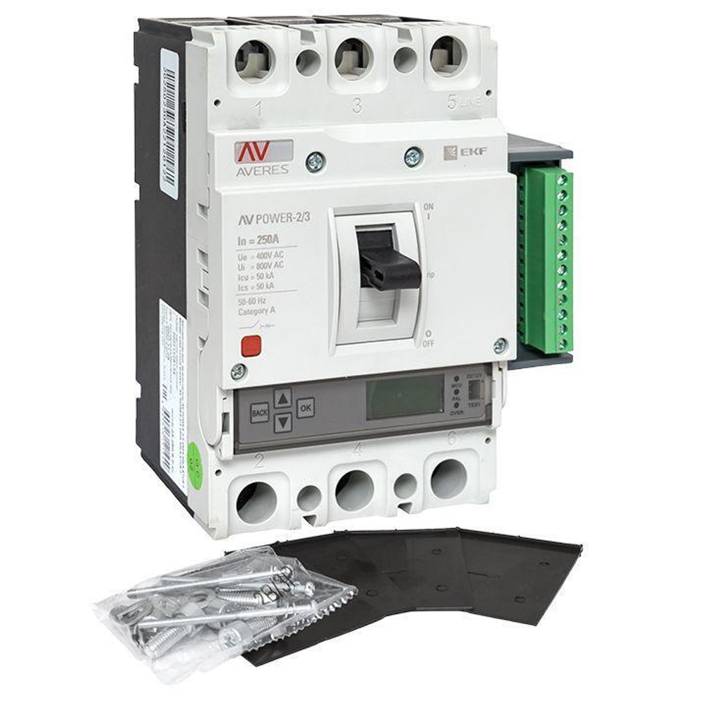 Выключатель автоматический 3п 250А 50кА AV POWER-2/3 ETU6.2 AVERES EKF mccb-23-250-6.2-av
