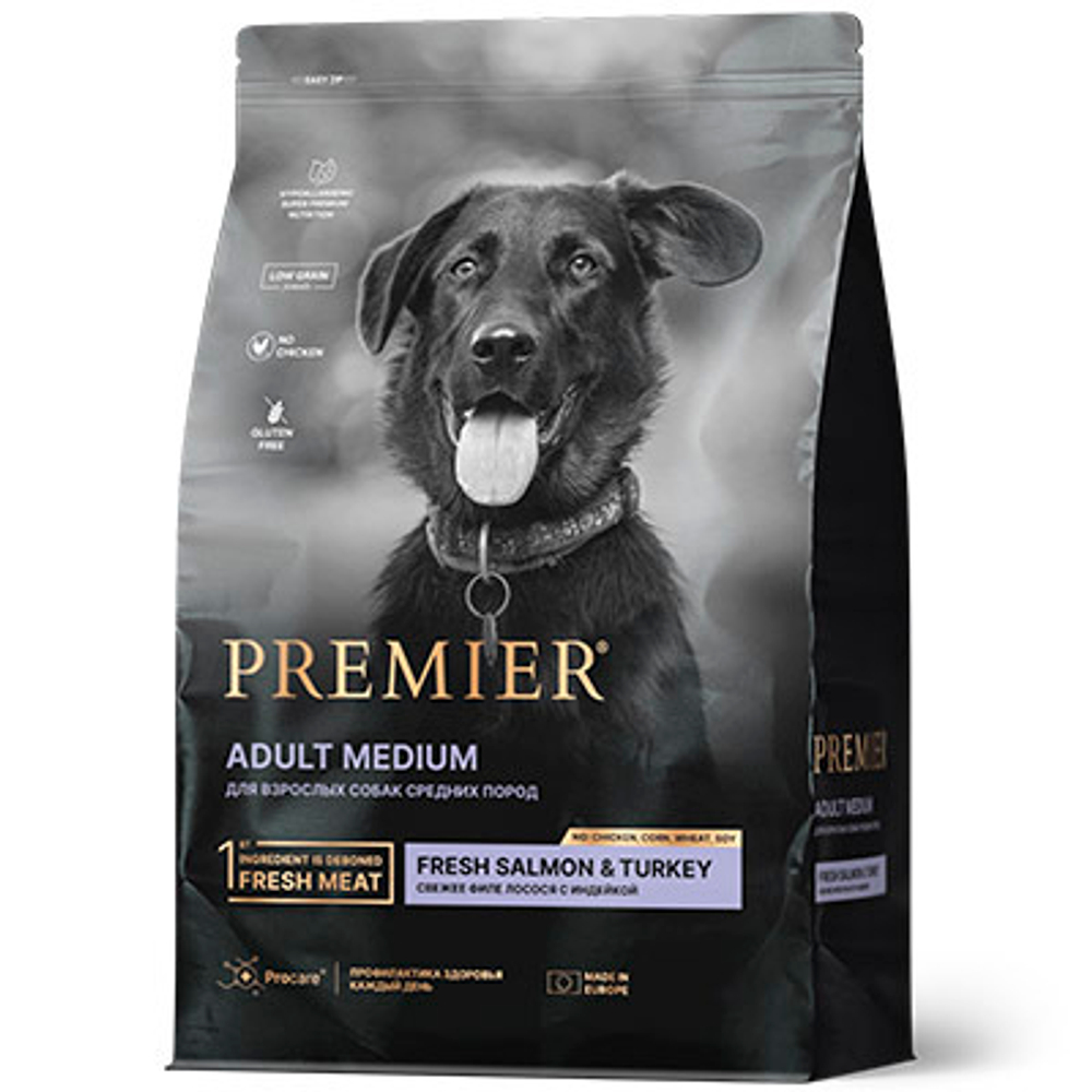 Premier Корм для собак средних пород с Лососем и Индейкой