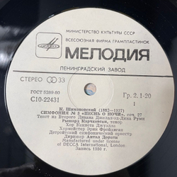 Винтажная виниловая пластинка LP Кароль Шимановский, Karol Szymanowski, Antal Dorati, Симфонии 3 и 2 (СССР 1985)