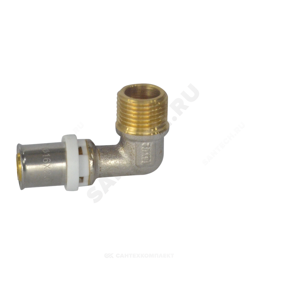 Угольник МП латунь никель пресс Дн 20х3/4"х90гр НР ГОСТ 32415-2013 8006 Aquasfera 8006-04