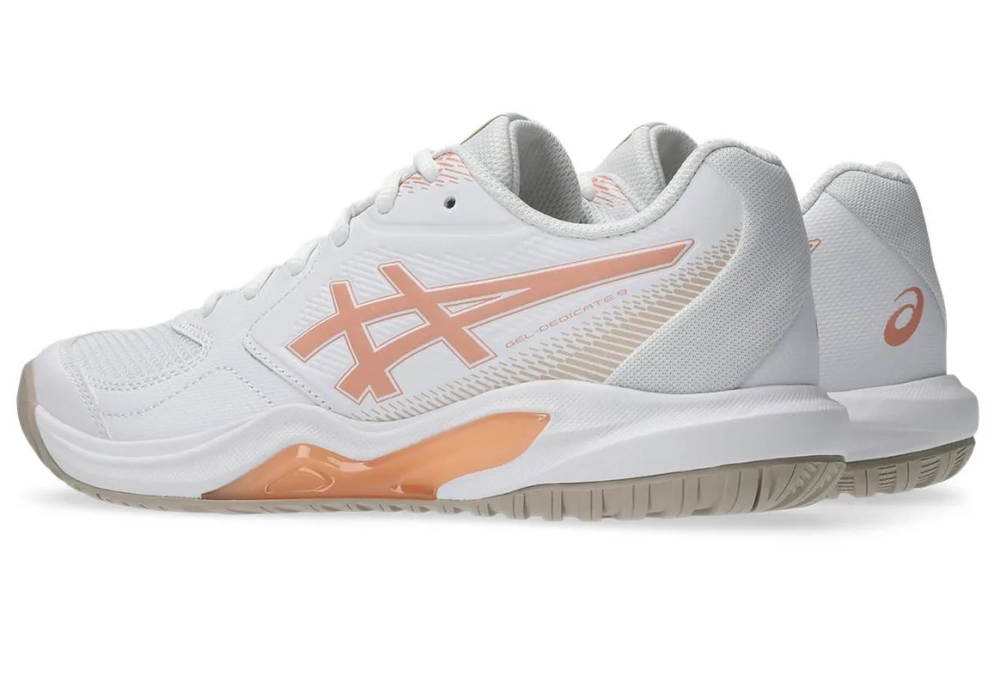 Женские теннисные кроссовки Asics Gel-Dedicate 9 - white/cantaloupe