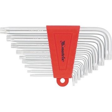 Набор ключей имбусовых TORX, 9 шт., T10-T50, CrV, короткие, сатин. Matrix 12305