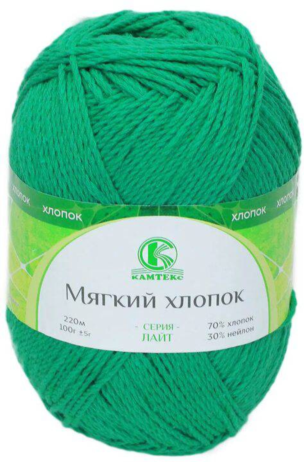 2818 Пряжа Мягкий хлопок/нейлон 100гр 220м трава 044 151.94