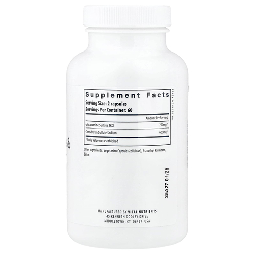 Vital Nutrients, глюкозамин и хондроитин, 120 капсул