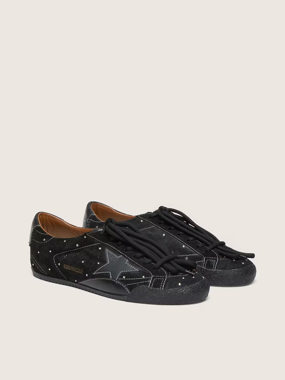 True Star in black suede with crystals and black leather star