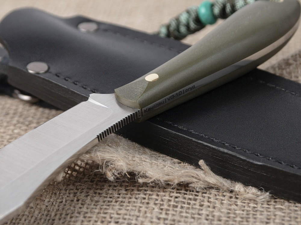 Нож для бушкрафта "Канадец", сталь VG-10/Elmax, рукоять G10 (олива)
