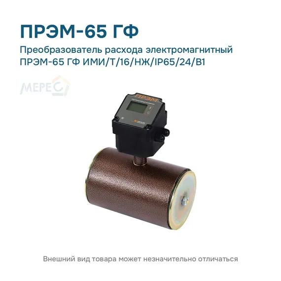 Преобразователь расхода электромагнитный ПРЭМ-65 ГФ ИМИ/T/16/НЖ/IP65/24/B1