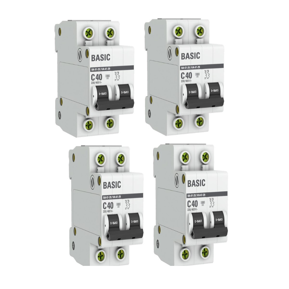 Авт. выключатель 2P 40А (C) 4,5кА ВА 47-29 Basic 4шт
