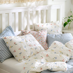 IKEA PILDVÄRGMAL  (ИКЕА ПИЛДВЭРГМАЛ)  -  Пододеяльник и 2 наволочки - белый/цветочный узор 200x200/50x60 см