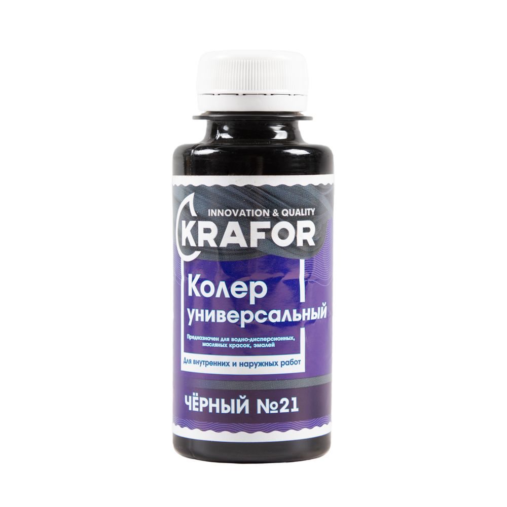 Колер универсальный Krafor №21, черный, 100 мл, 32169