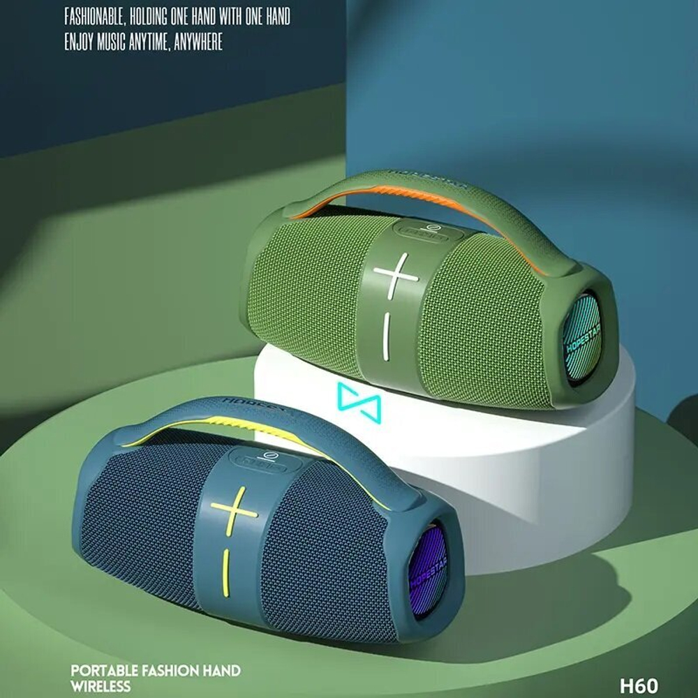Портативная беспроводная Bluetooth колонка HOPESTAR H60 / 20 Вт / блютуз колонка / синяя