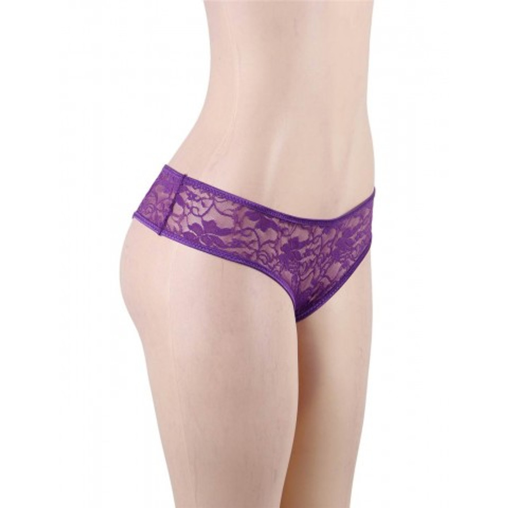 Кружевные трусики с доступом, фиолетовые, 3XL-4XL