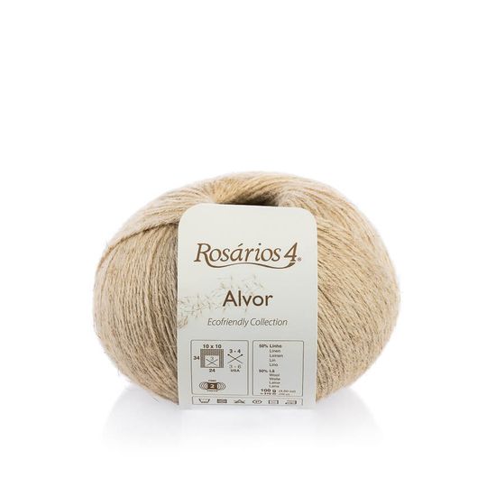 Пряжа ROSARIOS 4 Alvor (50% лён, 50% шерсть)