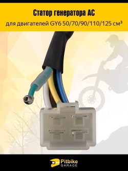 P-(*3,7)0 B- K+ Rt Et Статор генератора 153FMI, 154FMI, TTR125 6 катушек