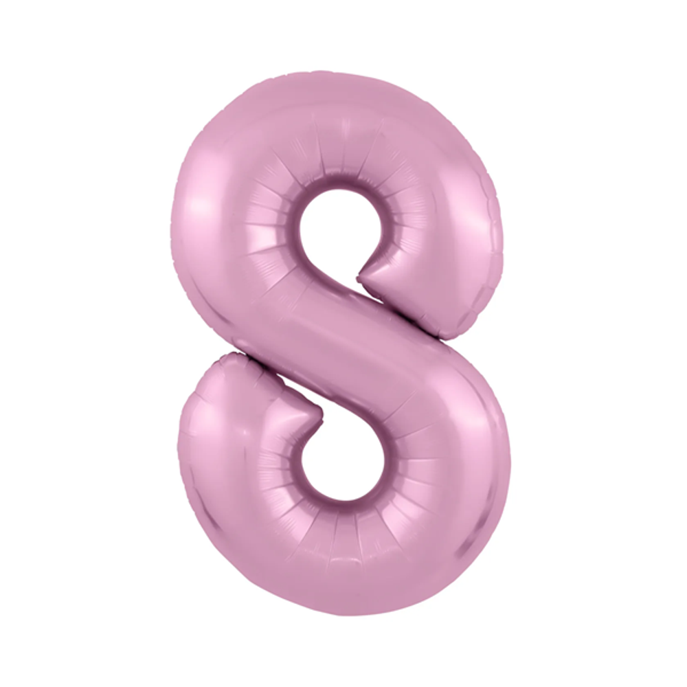 Шар фольга Цифра 8 Slim Pink Розовый Фламинго 40"/102см УЖЕ с гелием