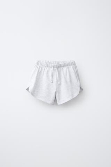 ZARA ОДНОТОННЫЕ ШОРТЫ ИЗ ПЛОТНОГО ДЖЕРСИ, СЕРЫЙ МЕЛАНЖ