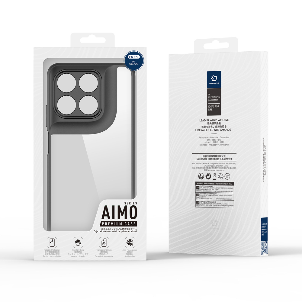 Чехол прозрачный с черными рамками для Motorola Moto G47 и G37, серия Aimo Series Case от Dux Ducis