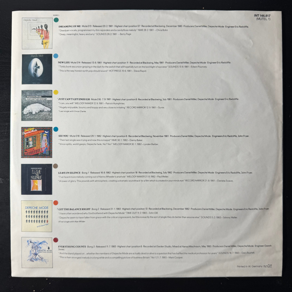 Depeche Mode - The Singles 81 - 85 (Германия 1985г.) Grey
