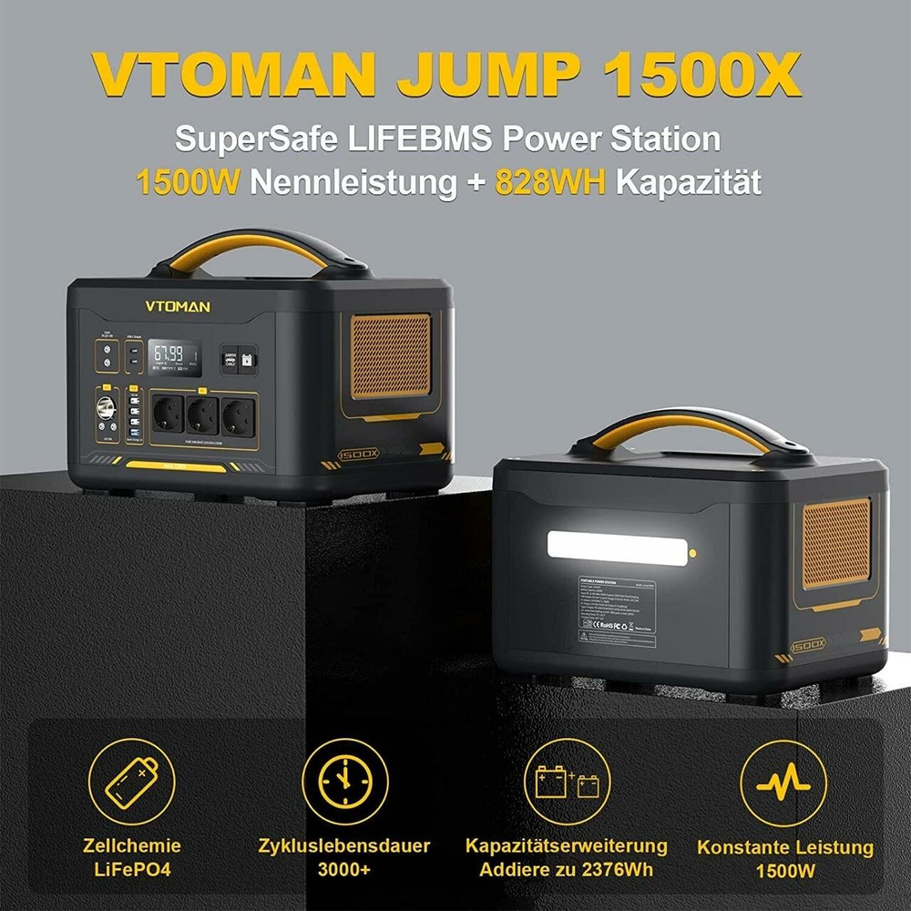 Электростанция портативная 230В 1500Вт 828Вч VTOMAN PB-22