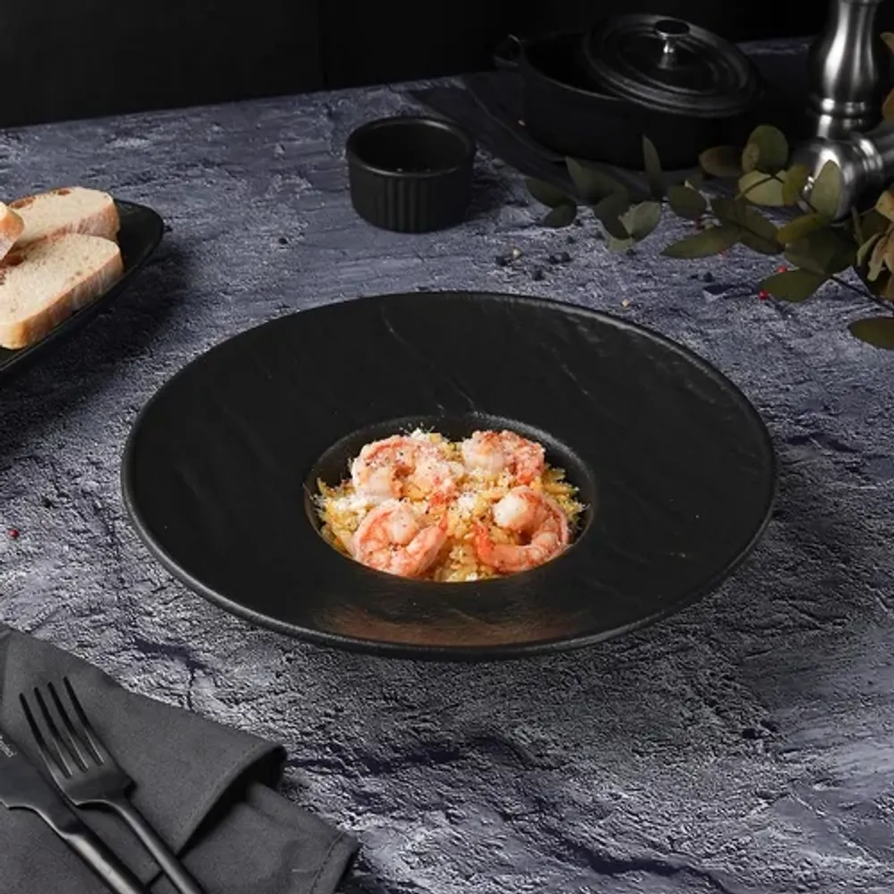 Тарелка глубокая 240 мл d 27 см h5,5 см для пасты/салата Black Raw Stellar P.L. Proff Cuisine [1]