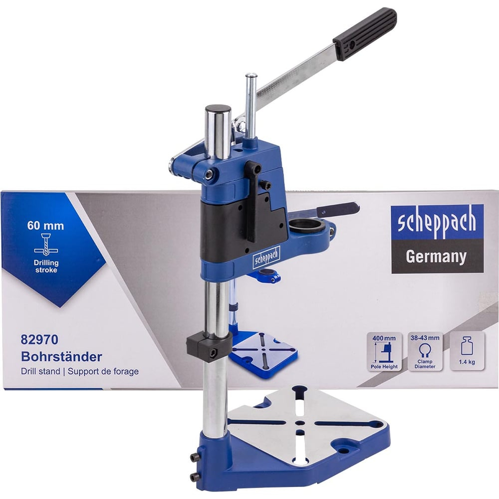 Стойка для дрели Scheppach (высота 400мм, ход 0-60мм) Sch-82970(65675)