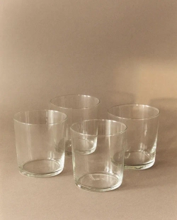 ZARA HOME ВЫСОКИЕ СТАКАНЫ ИЗ СТЕКЛА (НАБОР ИЗ 4 ШТ.), ПРОЗРАЧНЫЙ