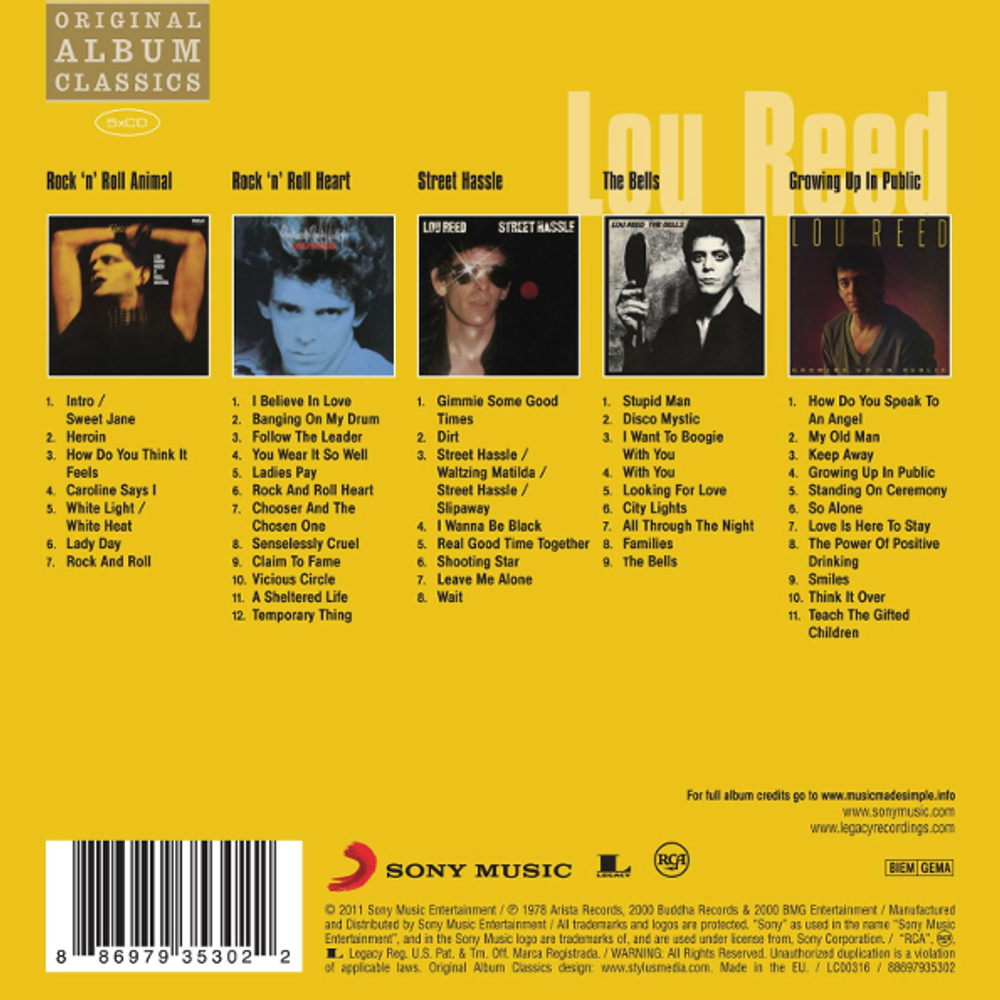 Lou Reed / Original Album Classics (5CD)