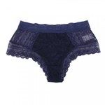 Трусики бразилиана Floral Lace, синие, XS-S