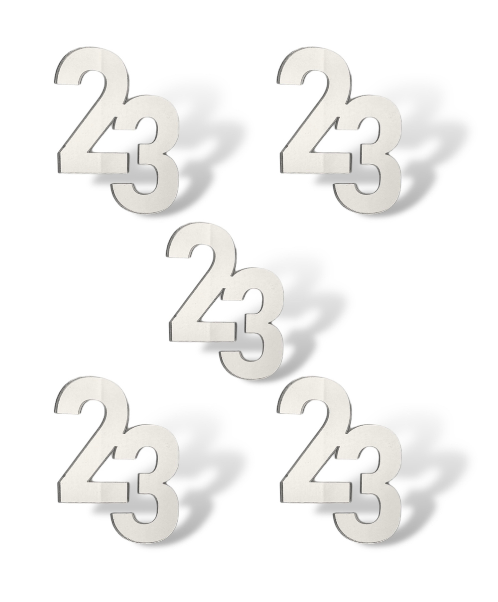 Топпер Мини надпись  "23" №2 (4см) 5шт акрил