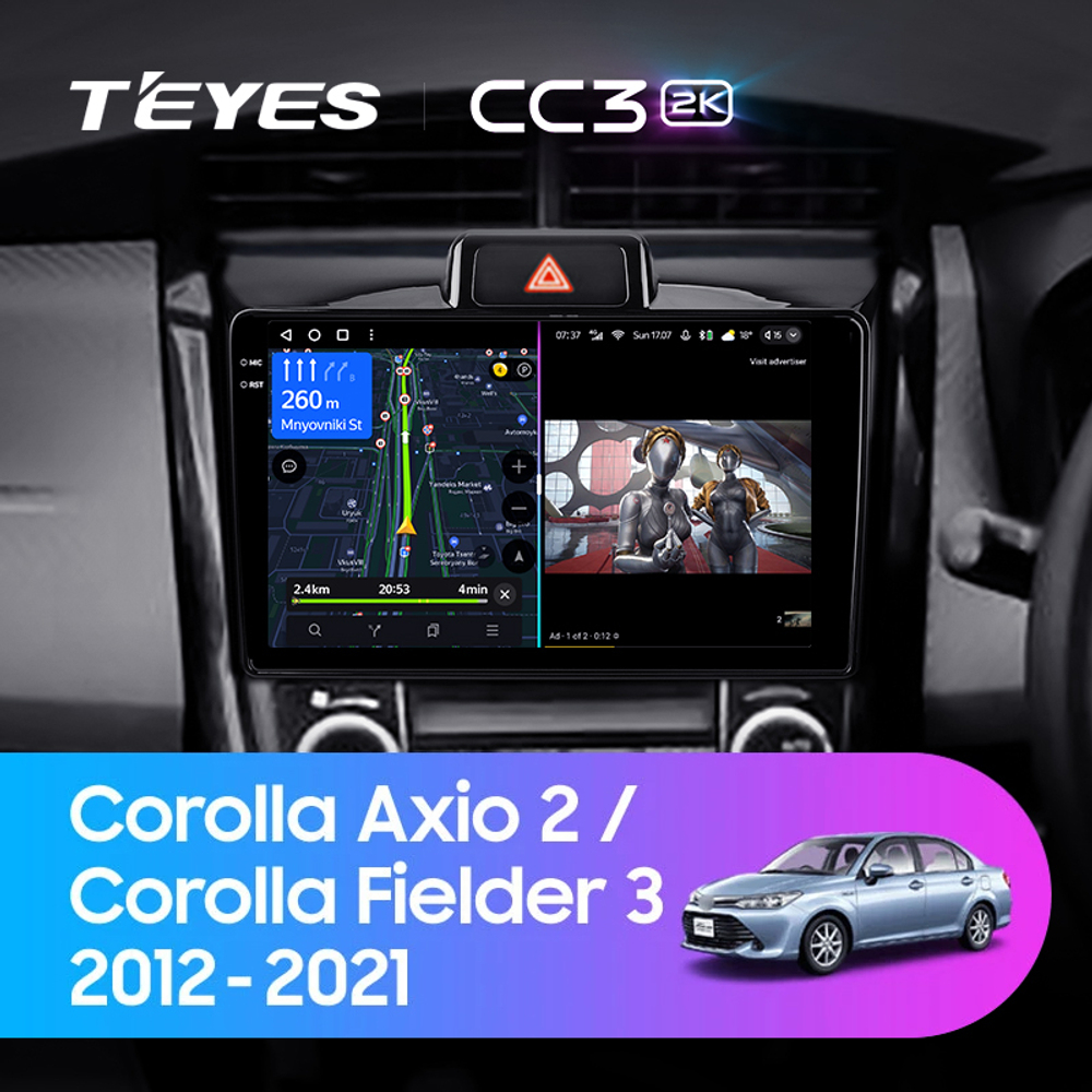 Teyes CC3 2K 9"для Toyota Corolla Axio, Fielder 2012-2021