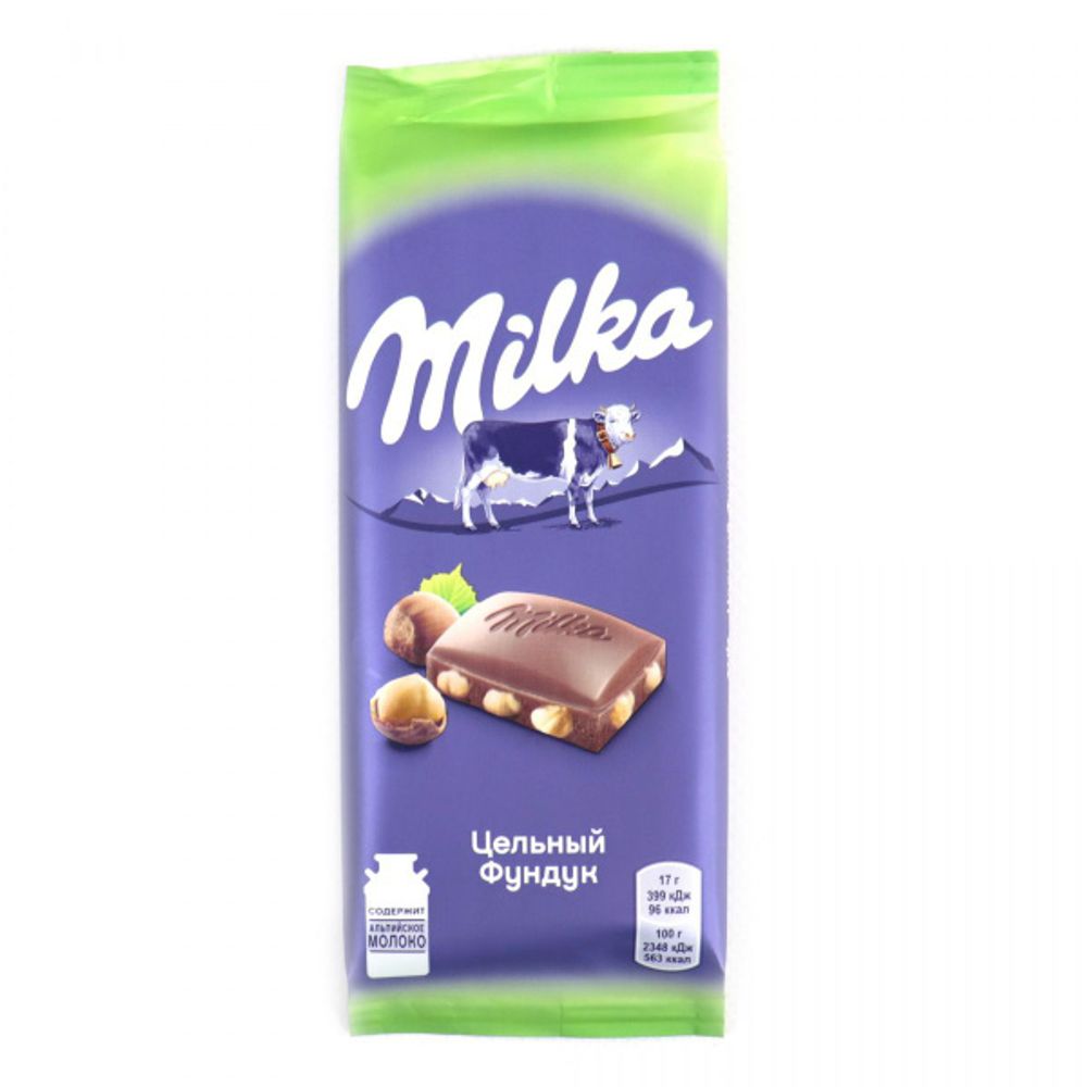 Милка Шоколад Цельный Фундук 85г