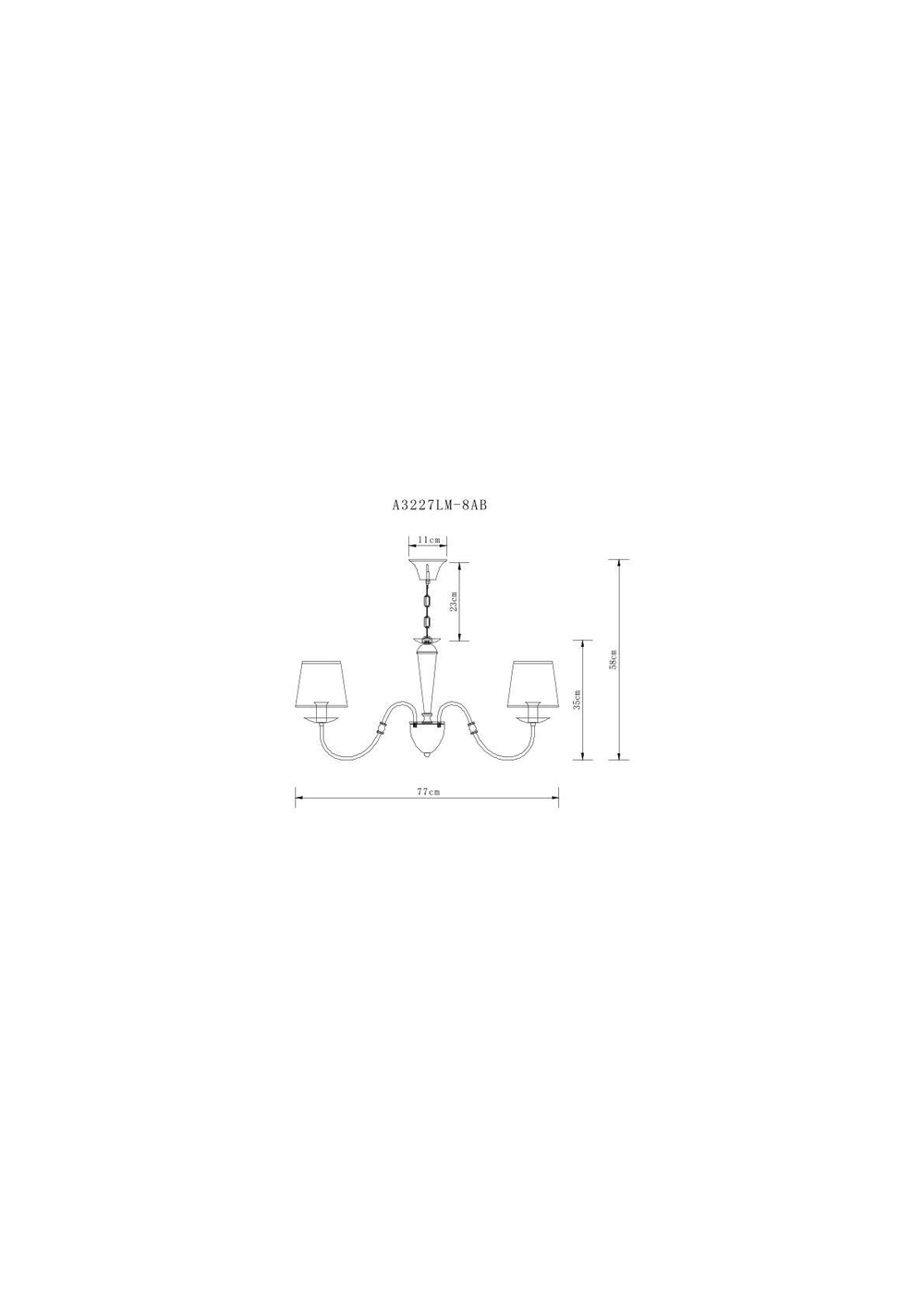 Люстра подвесная Arte Lamp Fiona A3227LM-8AB