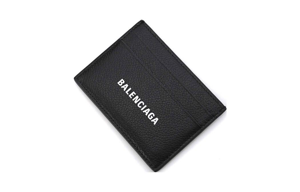 Balenciaga Cash Cow Leather Card Holder Card Holder Men"s Black
