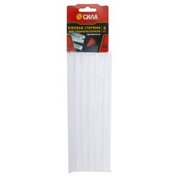 Клеевые стержни СИЛА SGS11200-6 для термопистолета прозрачные 11х200 мм 6 шт | Сила