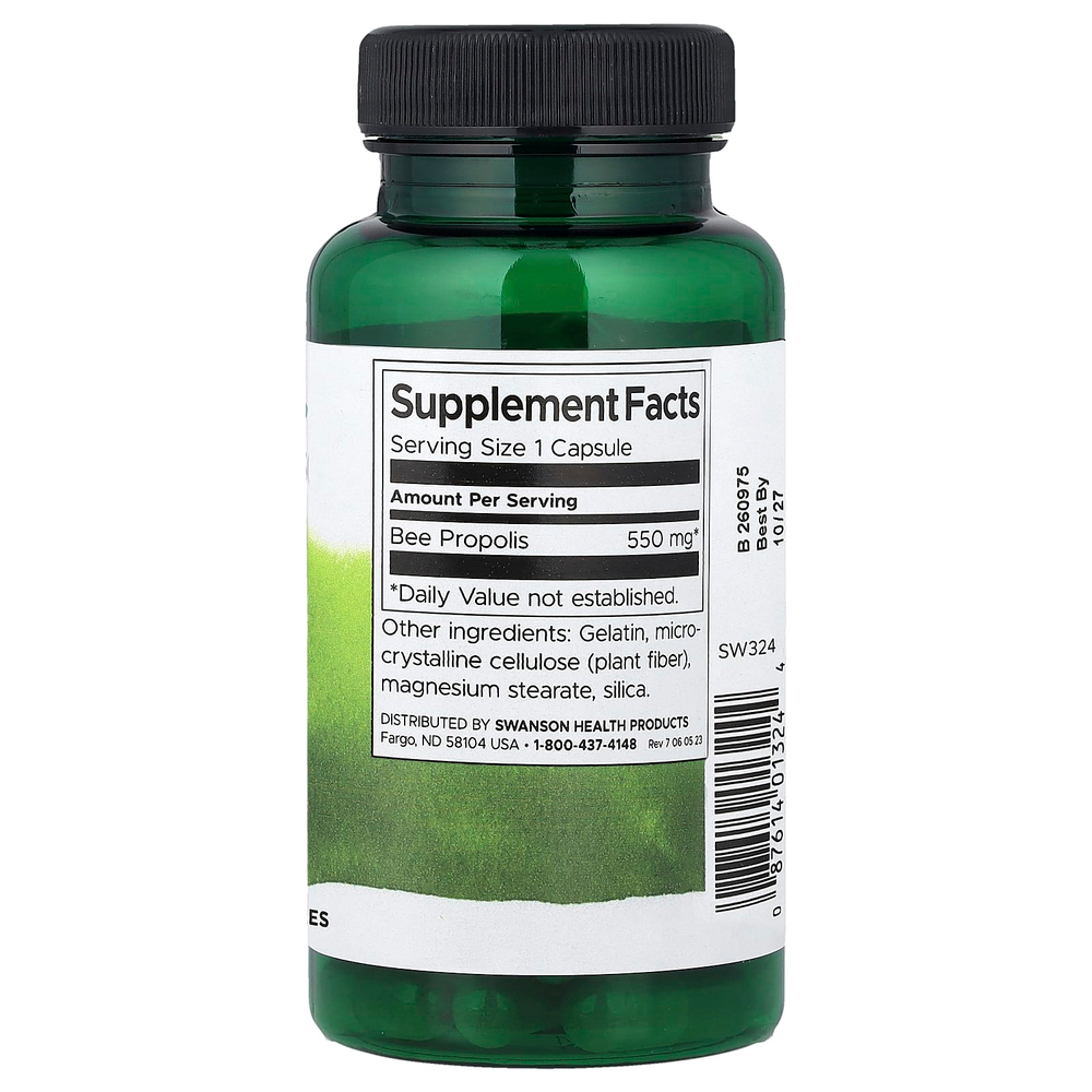 Swanson Vitamins, пчелиный прополис, 550 мг, 60 капсул