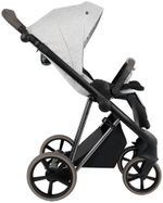 Детская коляска Roan Sol Vintage Luxury 2.0 3 в 1 с автокреслом Pituso Baesa Pro Black,Beige Canopy PIX/50/L Pixel/Light/Black/руч.Cappuccino