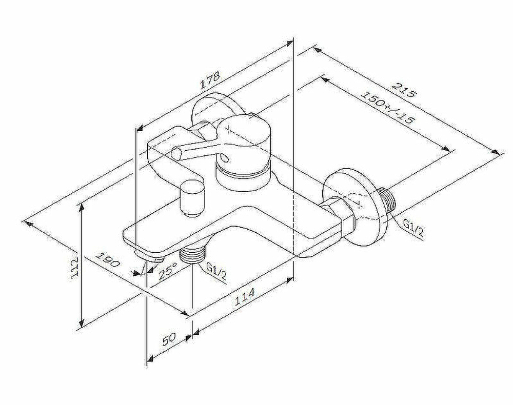 Смеситель для ванны AM.PM X-Joy S F85B10000 Хром