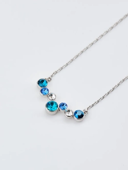 Колье-дуга Эльза с синими кристаллами Swarovski