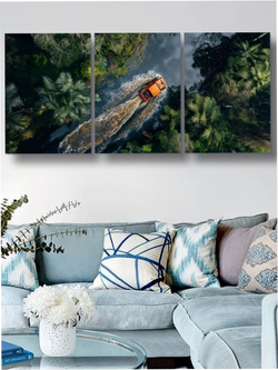 Картина Красная машина модульная 50x70см 3шт.