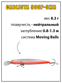 Воблер минноу Cablista 90SP SMR 8.3 г цвет #19