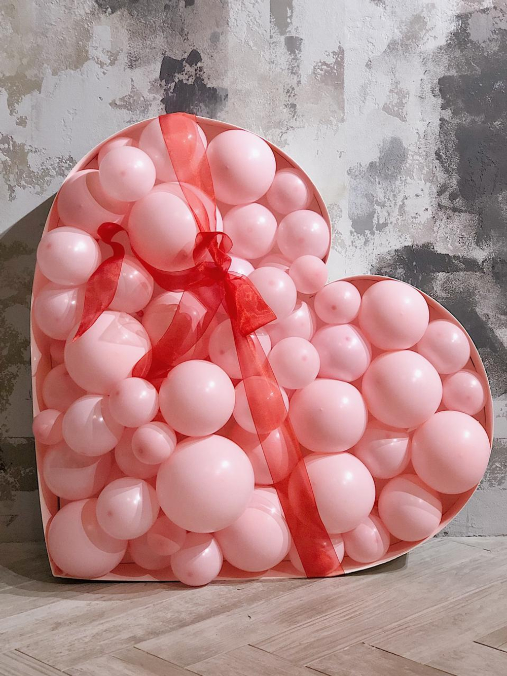 Сердце из шаров "Розовое"