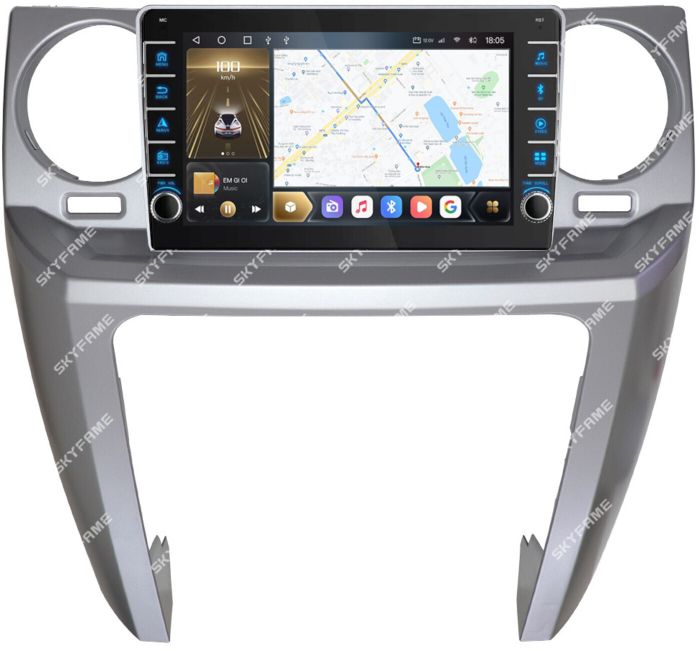 Магнитола для Land Rover Discovery 3 2005-2009 (закругленные углы) - Kuberg SF-9703-2 (кнопки и крутилки), Android 12, Быстрая, CarPlay, 4G SIM-слот