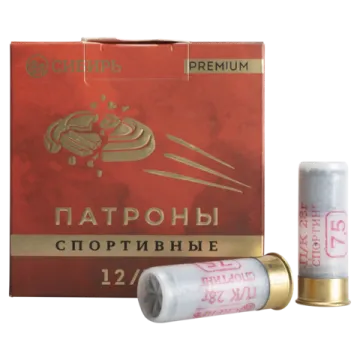 Патроны охотничьи дробовые СИБИРЬ 12/70 №7,5 "Спортинг" Premium 28г