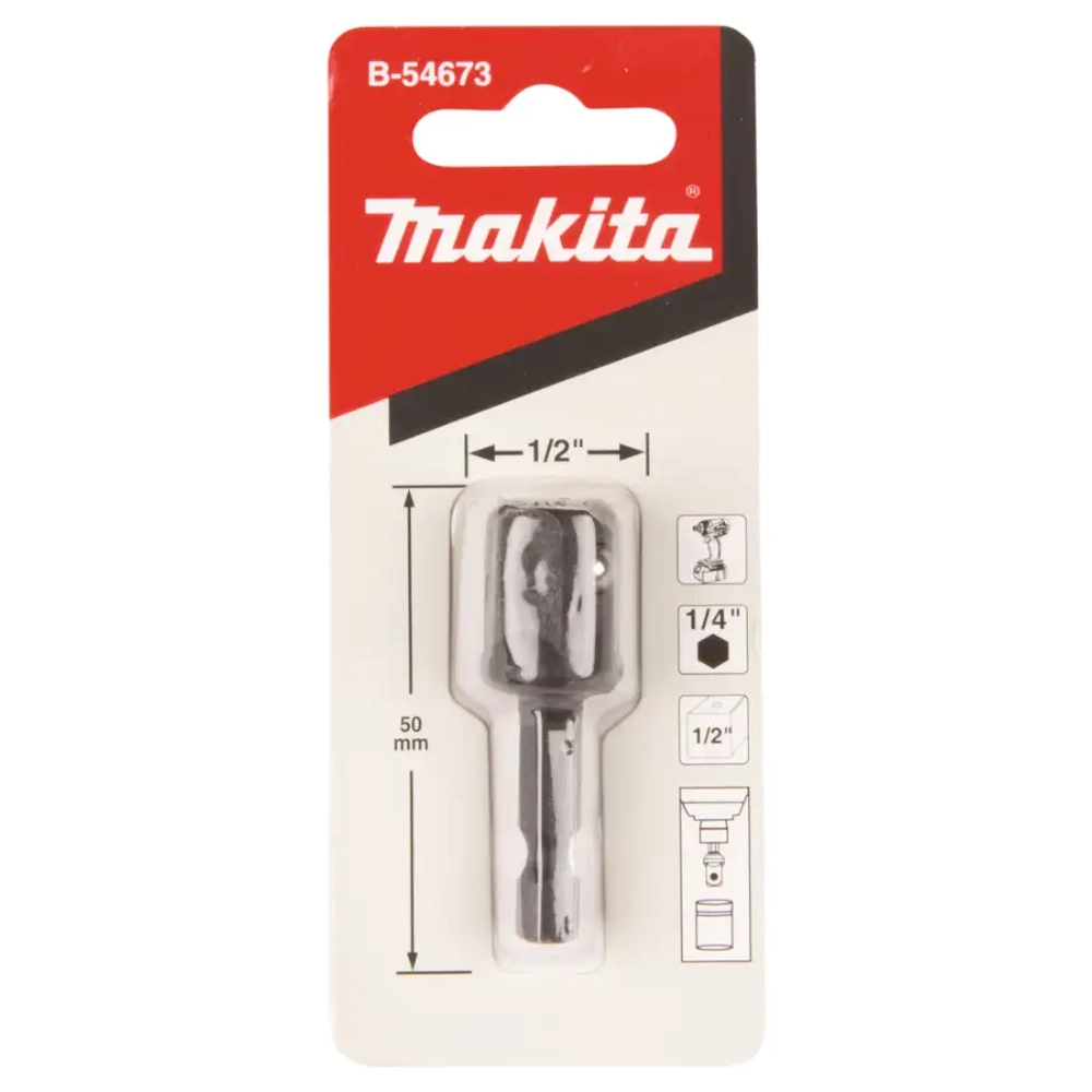 Адаптер шестигранник 1/4" на квадрат 1/2" Makita B-54673