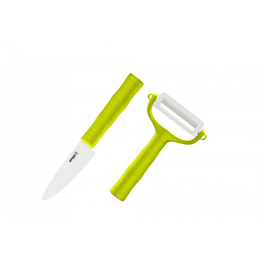 Набор фруножик и овощечистка Samura Eco Ceramic SKC-012GR