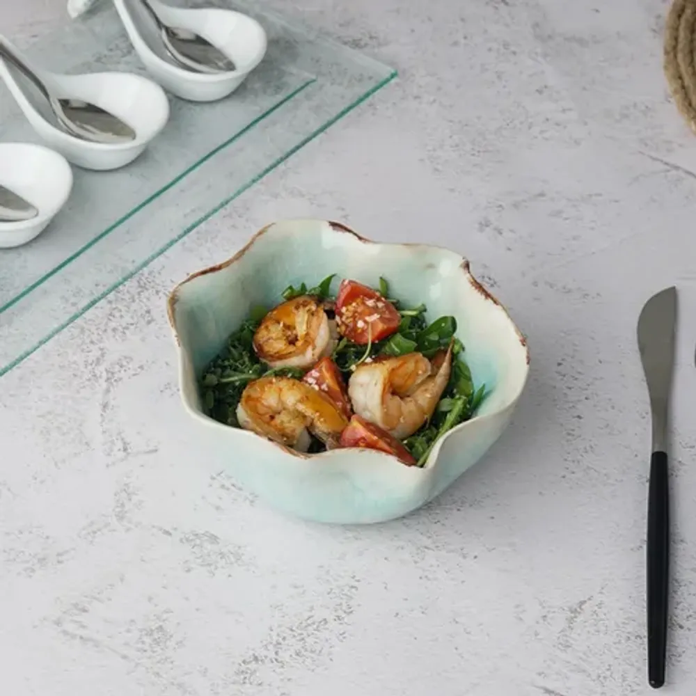 Салатник 450 мл 14*13,8 см h7 см емкость для закусок Sea Blue Flower Frutti di Mare P.L. [1]