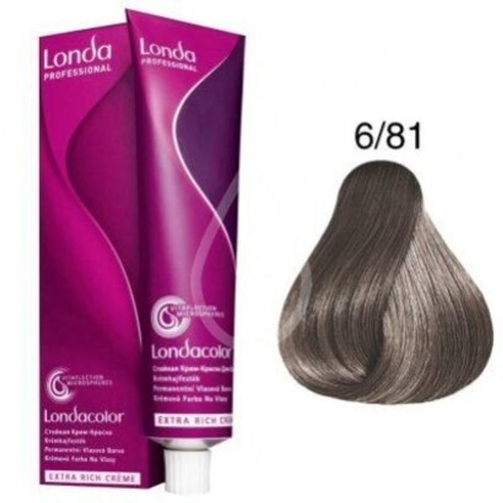 Londa Color стойкая крем-краска, 6/81 темный блонд жемчужно-пепельный, 60мл