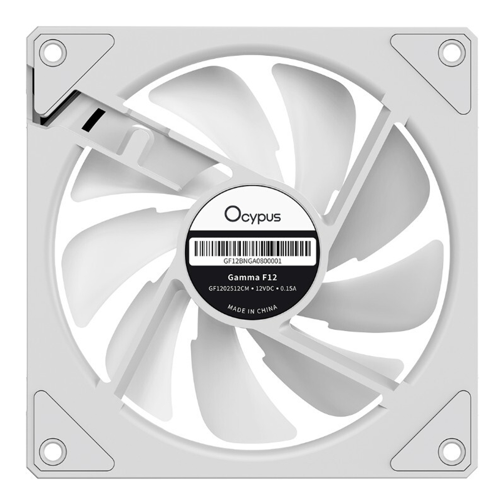 Вентилятор для корпуса Ocypus Gamma F12 WH ARGB REVERSE BLADE, 120x120x25mm, 4-PIN PWM, 800-1600 RPM, 31 DBA